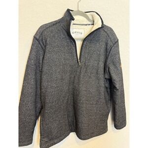 Orvis fleece lined 1/4 zip pullover jacket size small